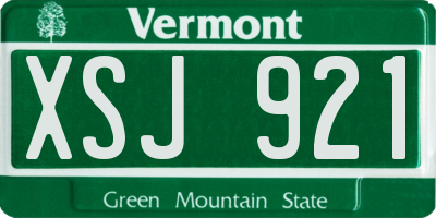 VT license plate XSJ921