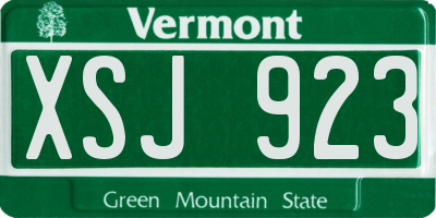 VT license plate XSJ923