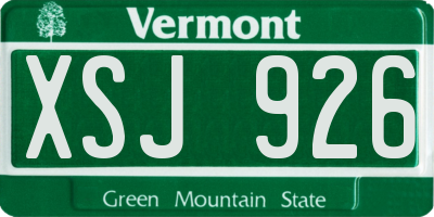 VT license plate XSJ926