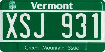 VT license plate XSJ931