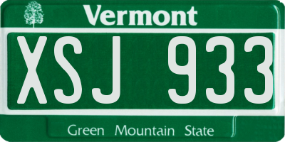 VT license plate XSJ933