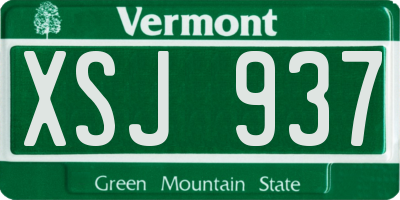 VT license plate XSJ937