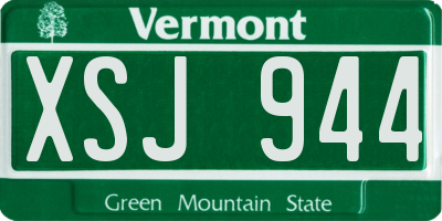 VT license plate XSJ944