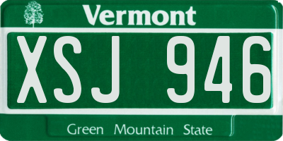 VT license plate XSJ946