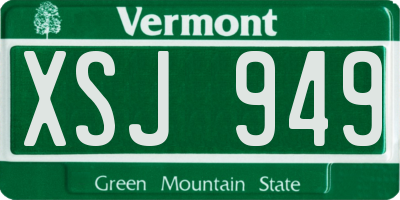 VT license plate XSJ949