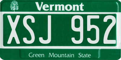 VT license plate XSJ952