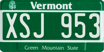 VT license plate XSJ953
