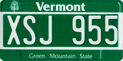 VT license plate XSJ955