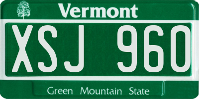 VT license plate XSJ960