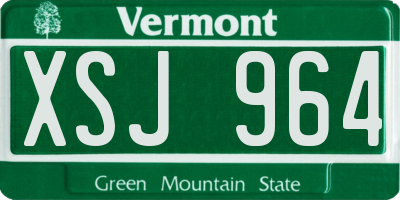 VT license plate XSJ964