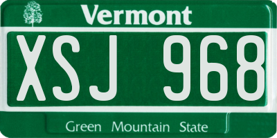 VT license plate XSJ968
