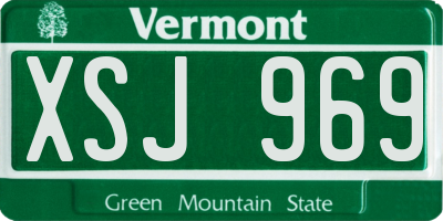 VT license plate XSJ969
