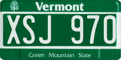 VT license plate XSJ970