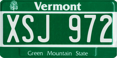 VT license plate XSJ972