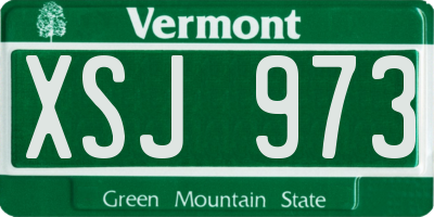 VT license plate XSJ973