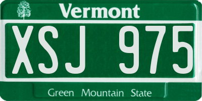 VT license plate XSJ975