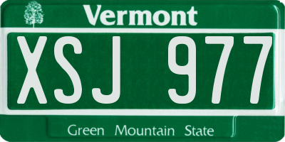 VT license plate XSJ977