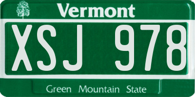 VT license plate XSJ978