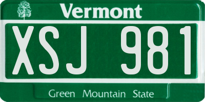 VT license plate XSJ981
