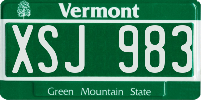 VT license plate XSJ983