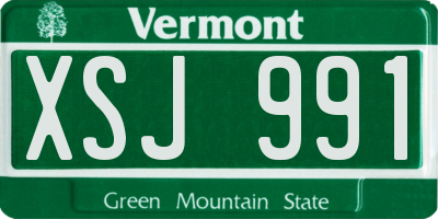 VT license plate XSJ991