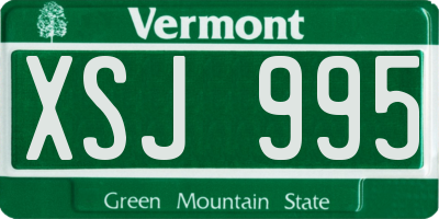 VT license plate XSJ995