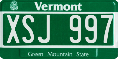 VT license plate XSJ997