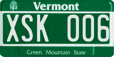VT license plate XSK006