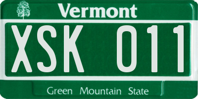 VT license plate XSK011