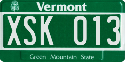 VT license plate XSK013