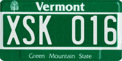 VT license plate XSK016