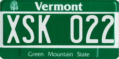 VT license plate XSK022