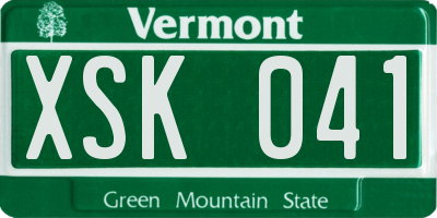 VT license plate XSK041