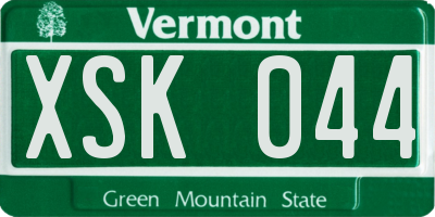 VT license plate XSK044