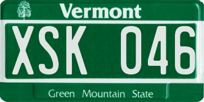 VT license plate XSK046
