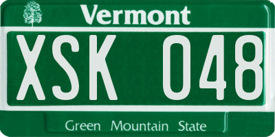 VT license plate XSK048