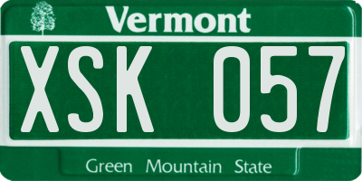 VT license plate XSK057