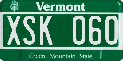 VT license plate XSK060