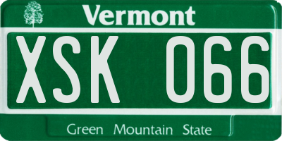 VT license plate XSK066