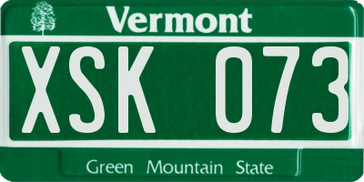 VT license plate XSK073
