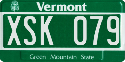 VT license plate XSK079