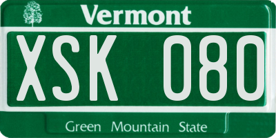 VT license plate XSK080