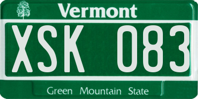 VT license plate XSK083
