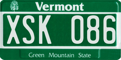 VT license plate XSK086