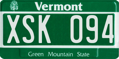 VT license plate XSK094