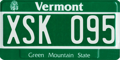 VT license plate XSK095