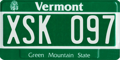 VT license plate XSK097