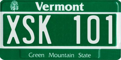 VT license plate XSK101