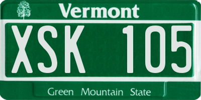 VT license plate XSK105