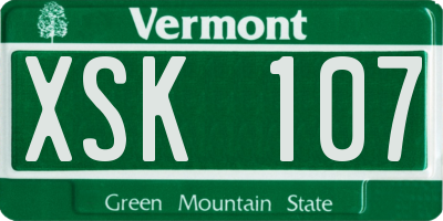 VT license plate XSK107
